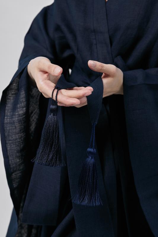 Japanese style linen kimono dress "milky way"