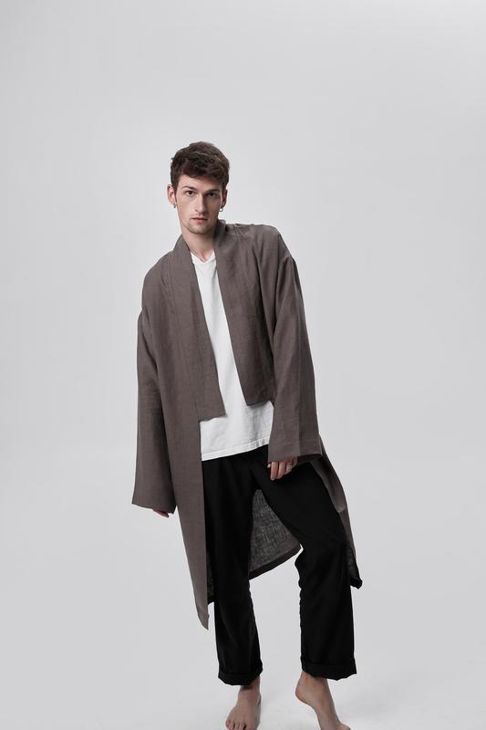 Japanese style linen haori 13722 from GNIZDO with donate to u24
