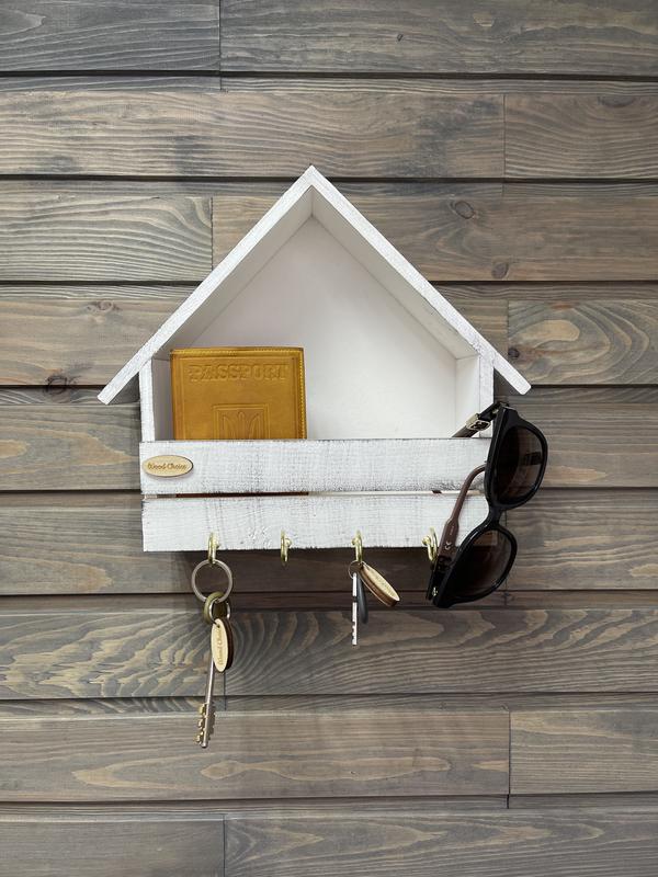 Key holder wall wooden whitegray house 25x12x30 14688 from Wood