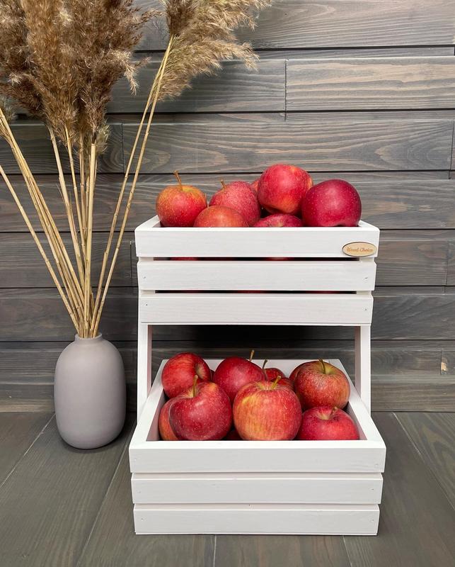 Wooden fruit box, 2 tiers, white 15427 from Wood Choice with donate