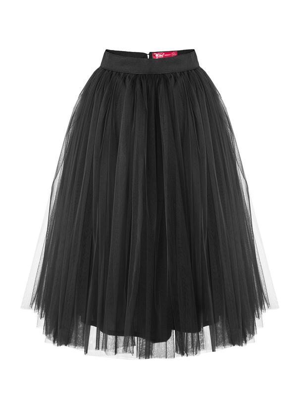 Black tulle skirt airskirt midi