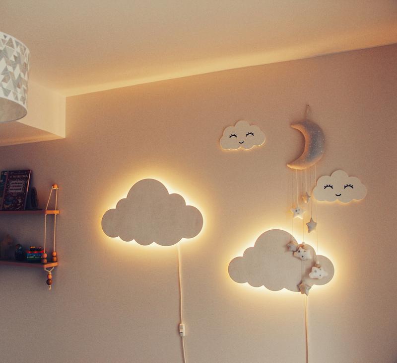 Cloud night light for baby room. wood kids lamp 16243 from MrDeer