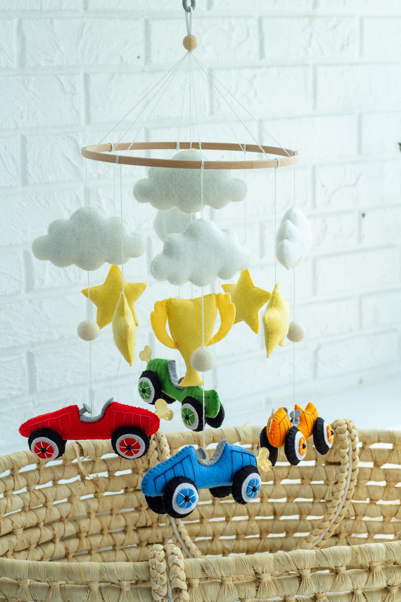 Musical baby mobile with bracket , baby mobile "racing cars" 32843