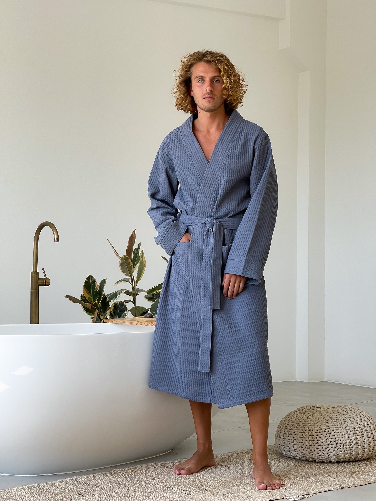 Men's waffle bathrobe cozy marengo 801 17344 from Cosy with donate to u24