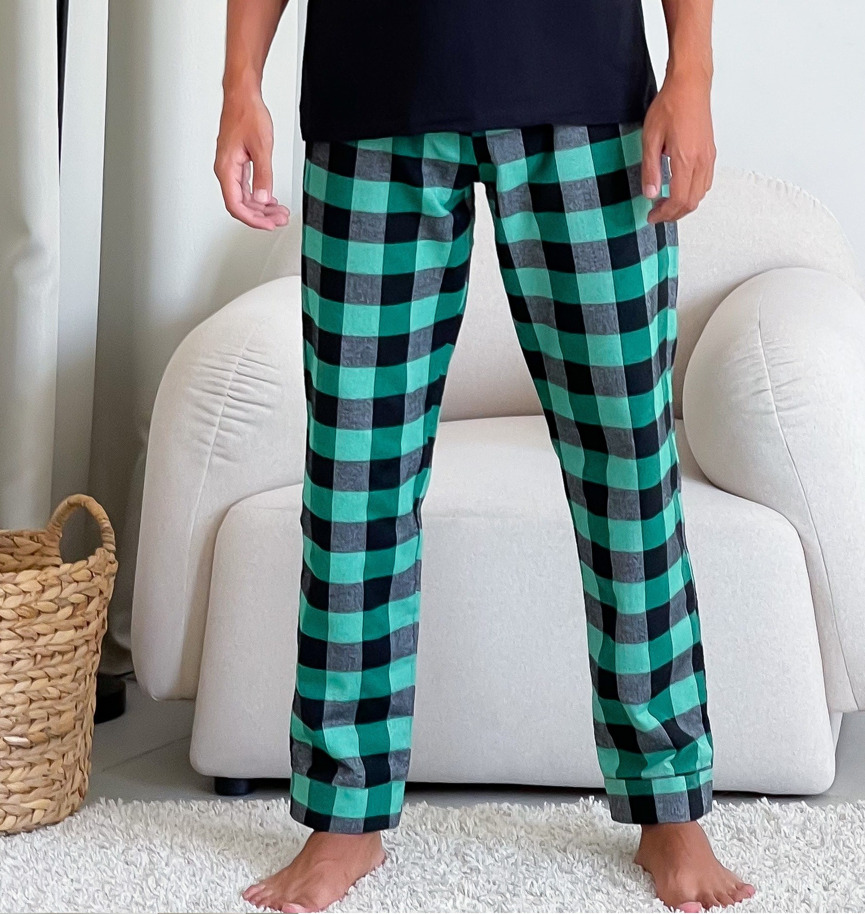 Flannel cozy pajama pants for men green/black f200p 17573 from Cosy