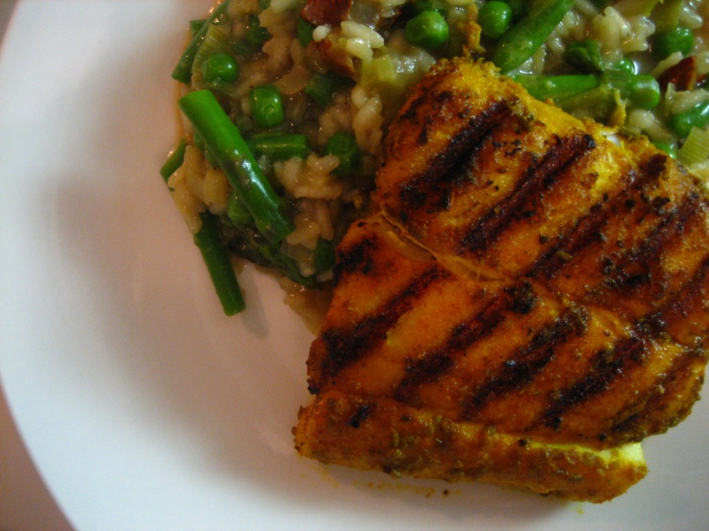 Grilled IndianSpiced Halibut Shallots 