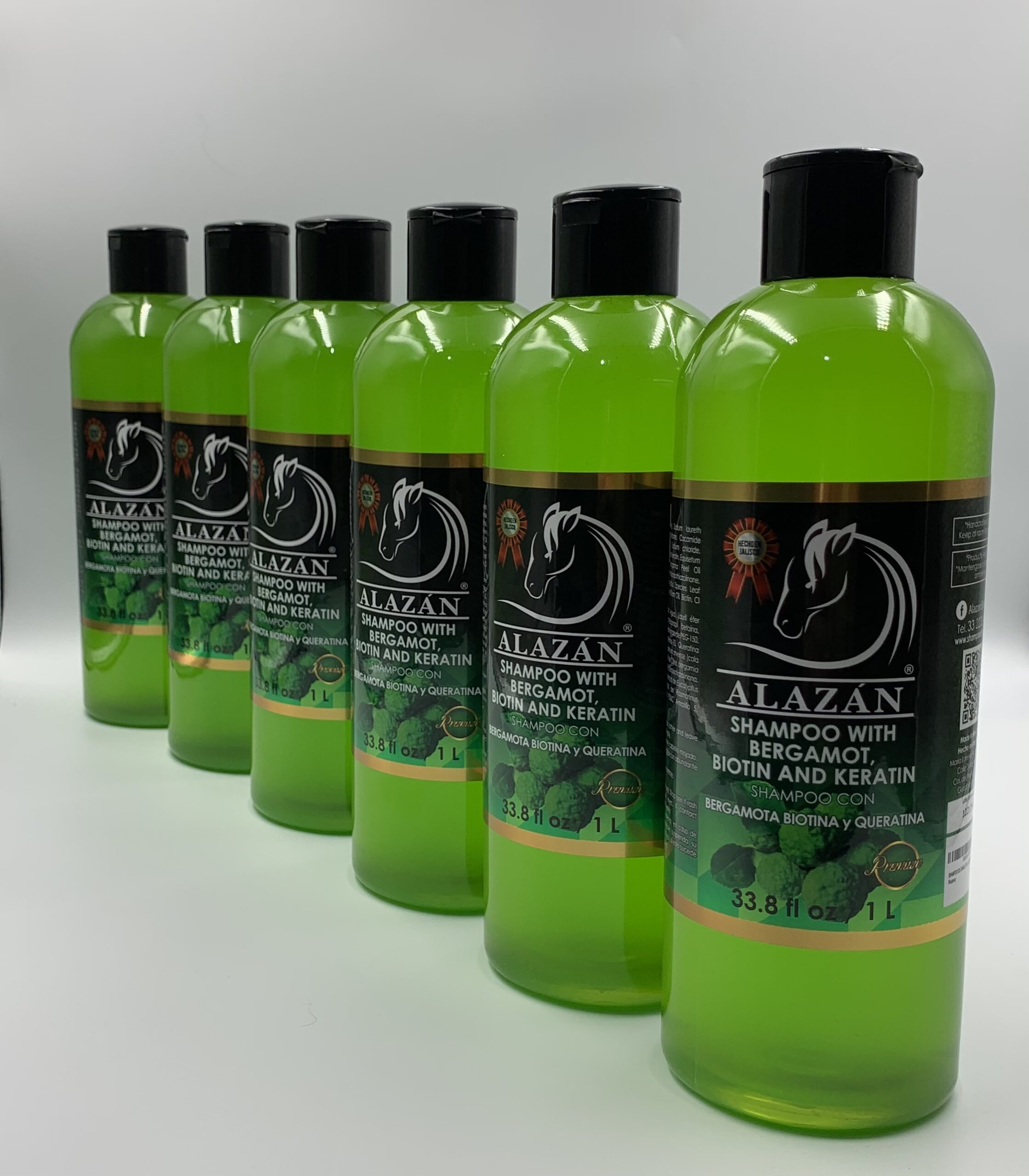 SHAMPOO VERDE CON BERGAMOTA, BIOTINA Y QUERATINA PRESENTACION DE 1LT