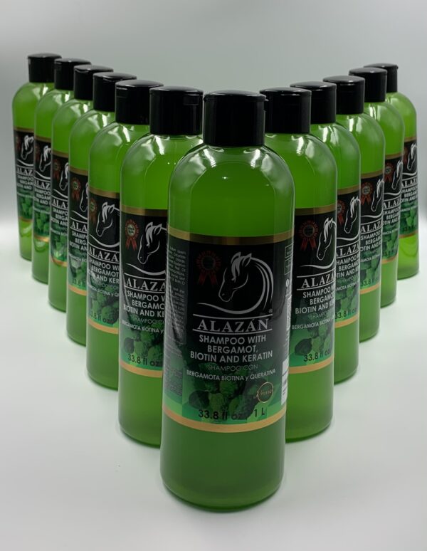 SHAMPOO VERDE CON BERGAMOTA, BIOTINA Y QUERATINA PRESENTACIÓN DE 1LT