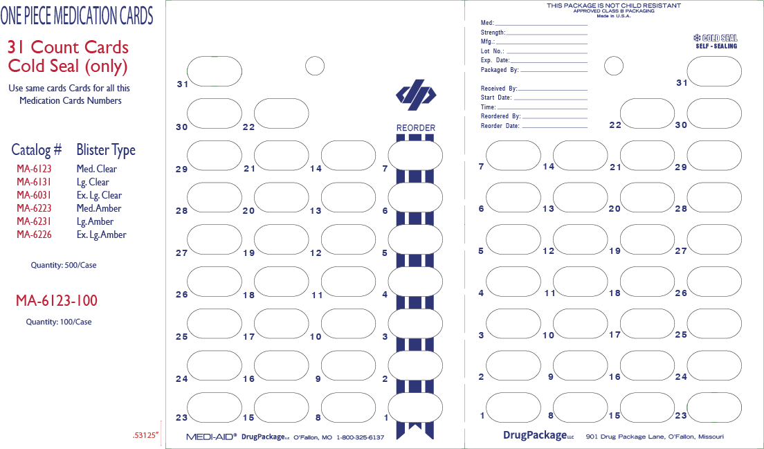 MA6031 Single Dose Medication Blister Card