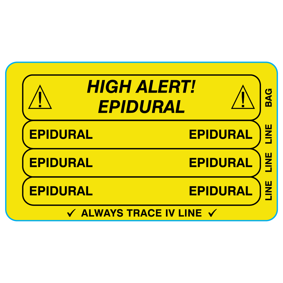 TCLHA5 Color Coded IV Tubing Control Labels