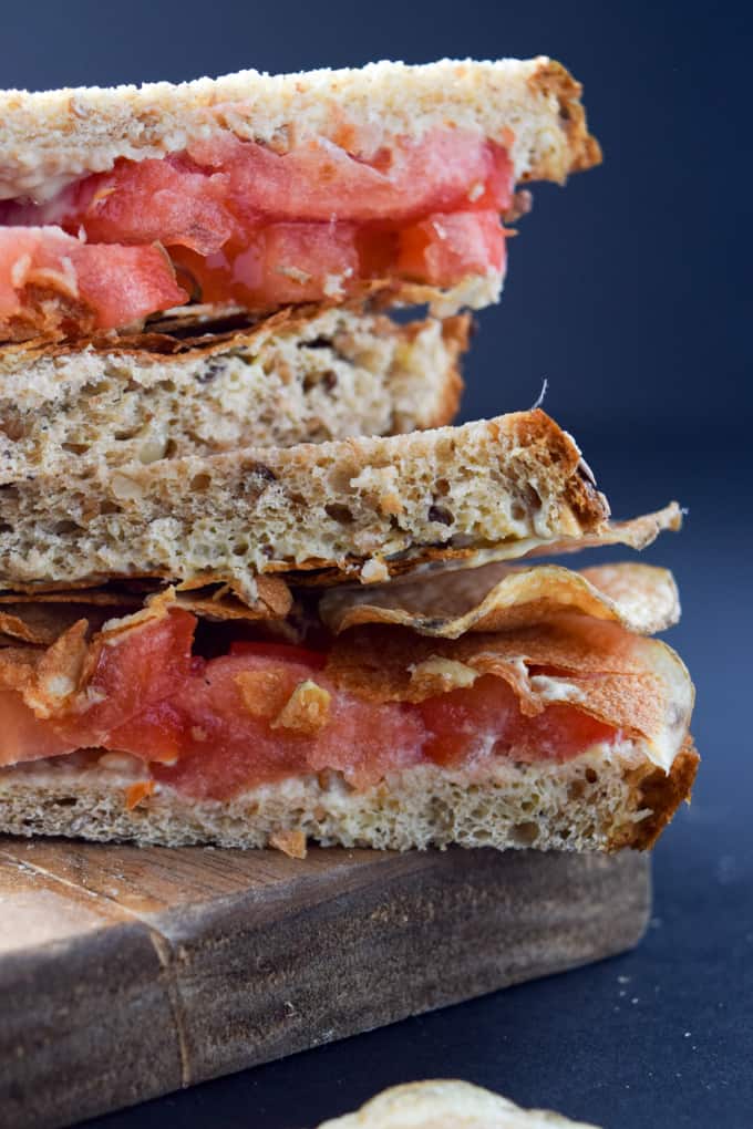 Potato Chip Tomato Sandwich (Vegan, LowFat) Shane & Simple