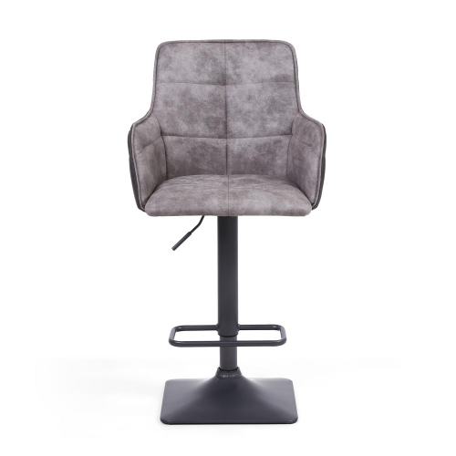 Orion Suede Effect Light Grey Bar Stool Shankar UK