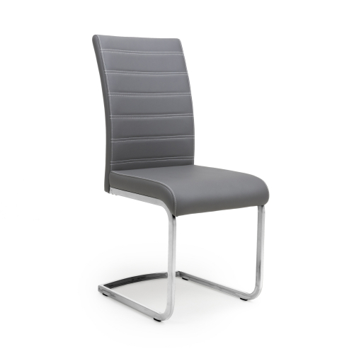 Callisto Leather Effect Grey Dining Chair Shankar UK