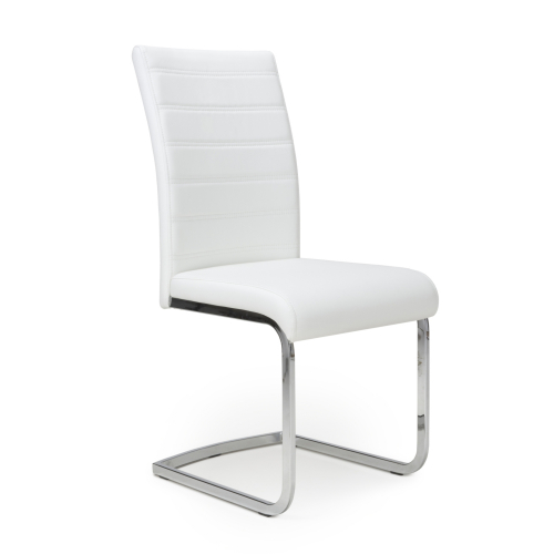 Callisto Leather Effect White Dining Chair Shankar UK