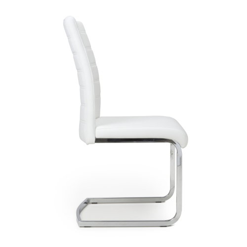 Callisto Leather Effect White Dining Chair Shankar UK