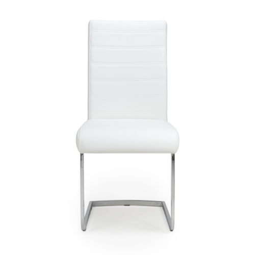 Callisto Leather Effect White Dining Chair Shankar UK