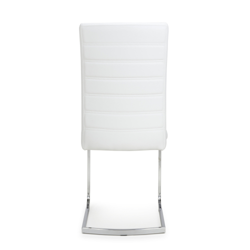 Callisto Leather Effect White Dining Chair Shankar UK