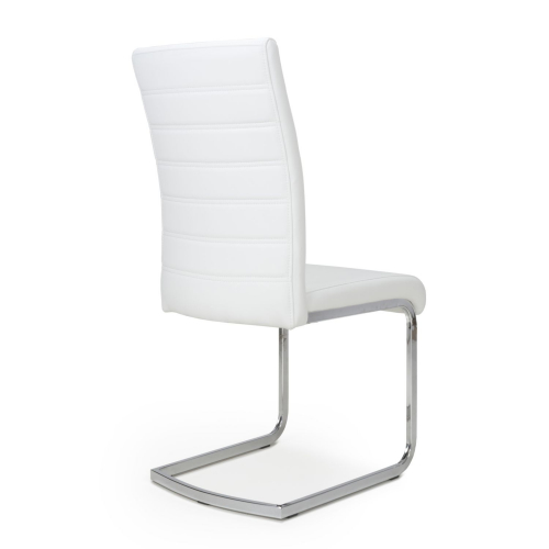 Callisto Leather Effect White Dining Chair Shankar UK