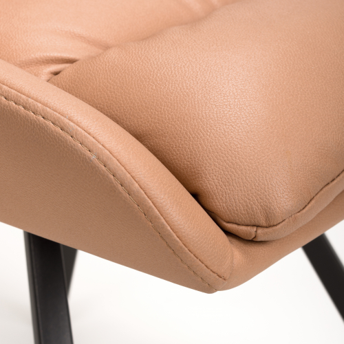 Arnhem Swivel Leather Effect Tan Dining Chair Shankar UK
