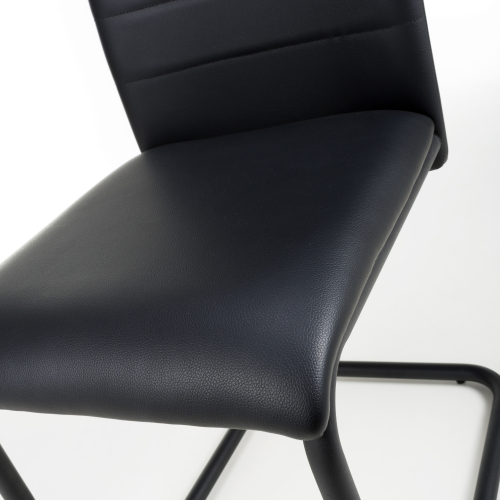 Carlisle Leather Effect Black Dining Chair Shankar UK