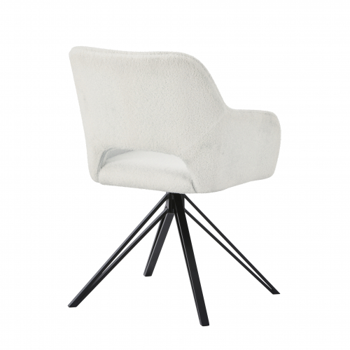 Lincoln Swivel Boucle White Dining Chair Shankar UK