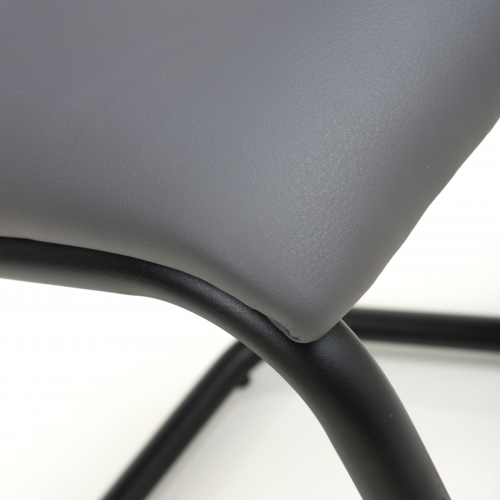 Carlisle Leather Effect Grey Dining Chair Shankar UK