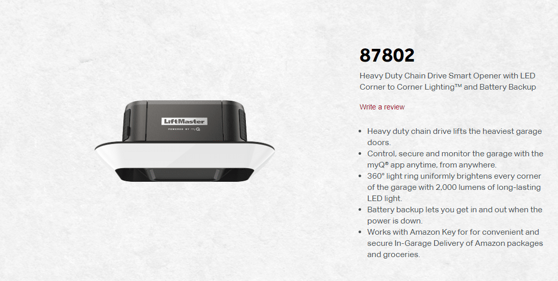 Liftmaster Smart Garage Door Opener 87802 - Shank Door