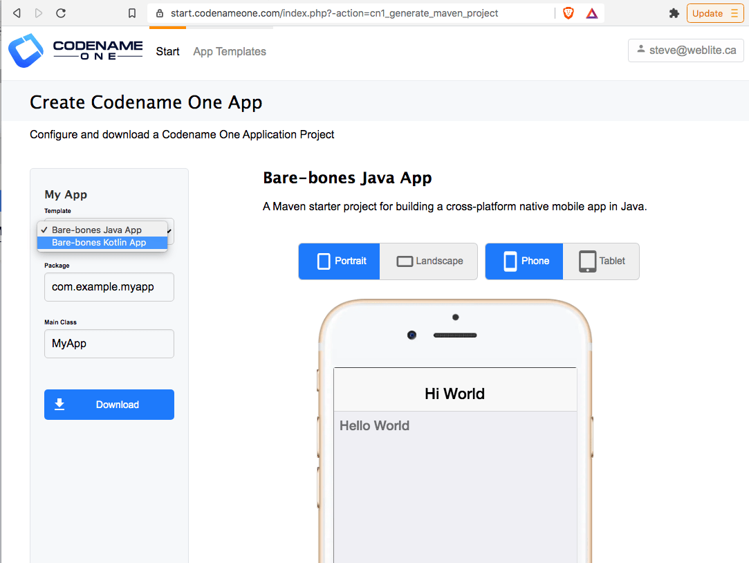 Getting Started with the Barebones Kotlin App Template