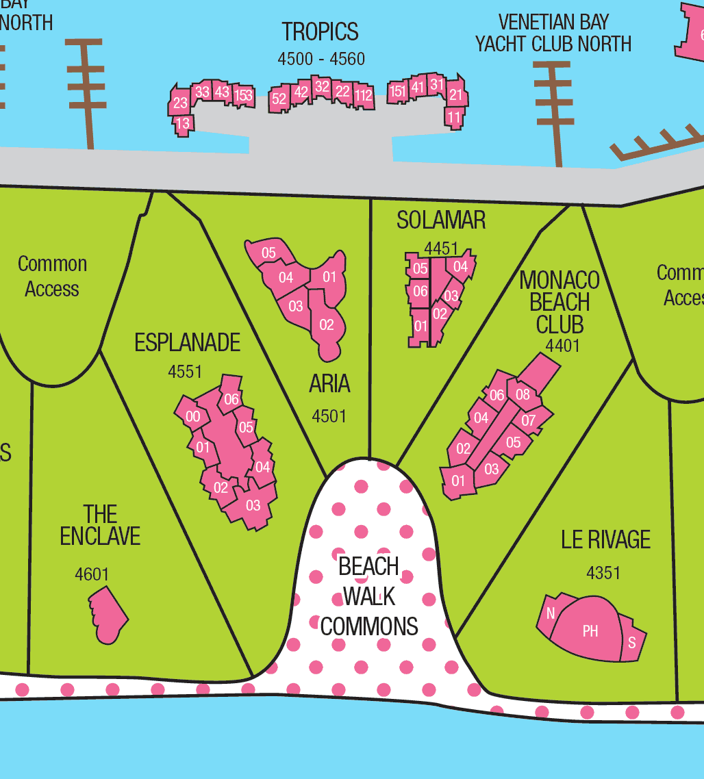Aria Site Plan Luxury Condos in Park Shore Naples FL.