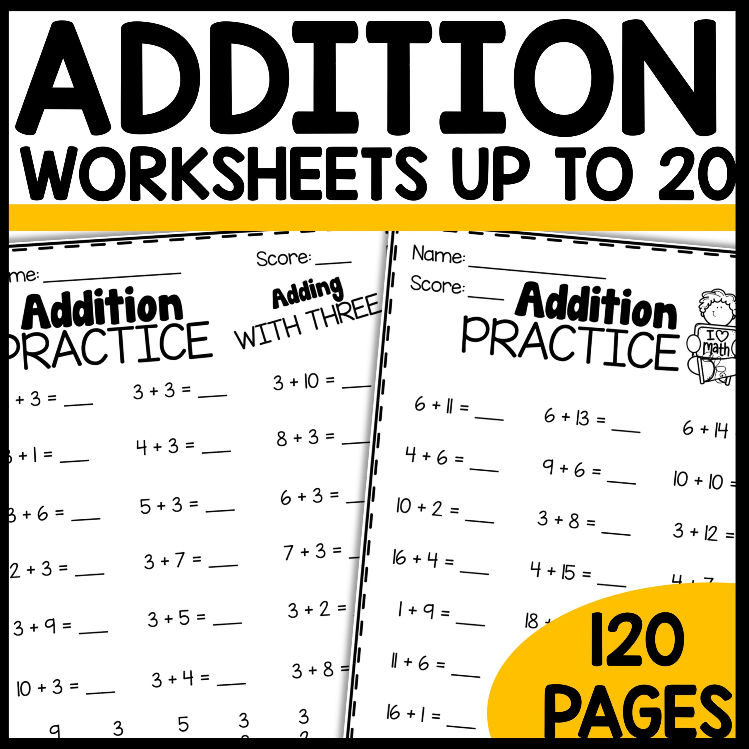 Addition and Subtraction Math Worksheets BUNDLE - We Are Better Together