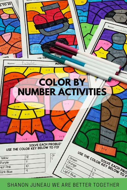 Color By Number Worksheets - We Are Better Together