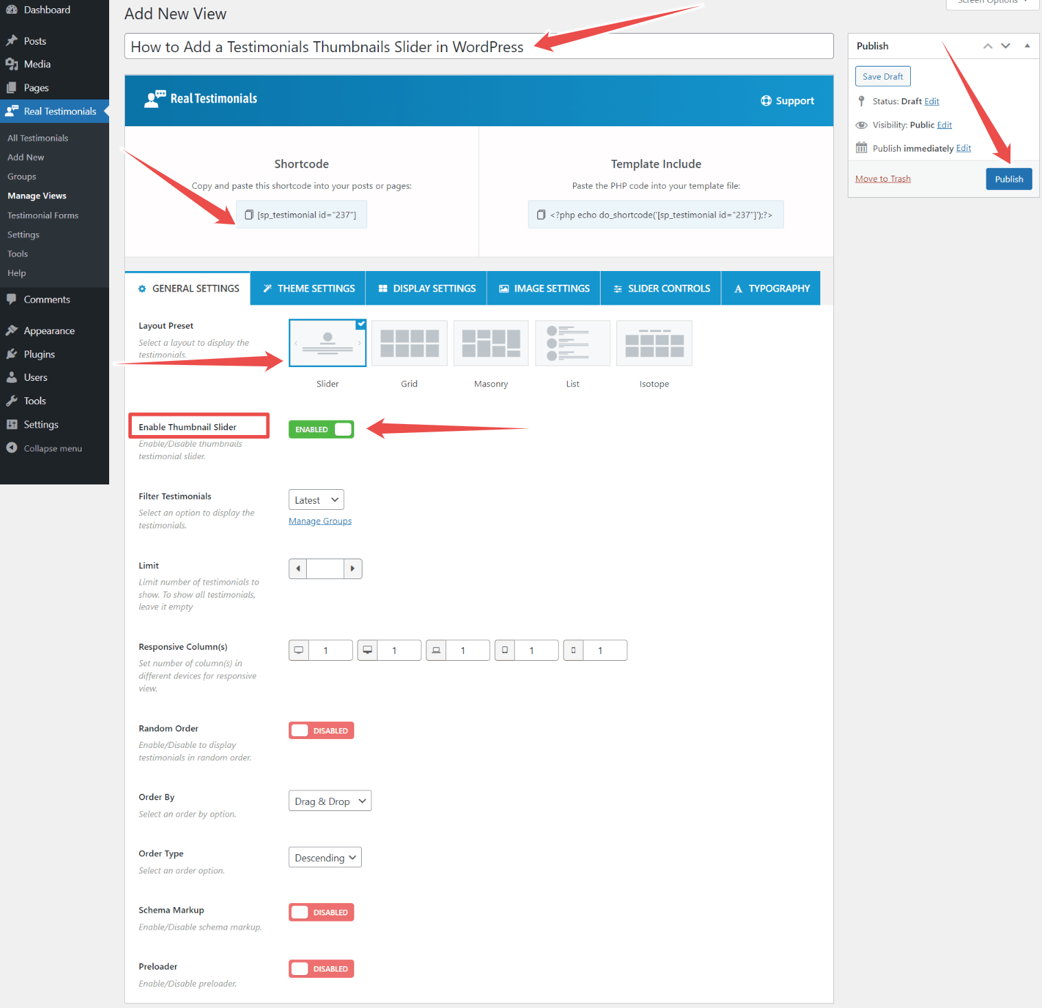 How to Add a Testimonials Thumbnails Slider in WordPress ShapedPlugin