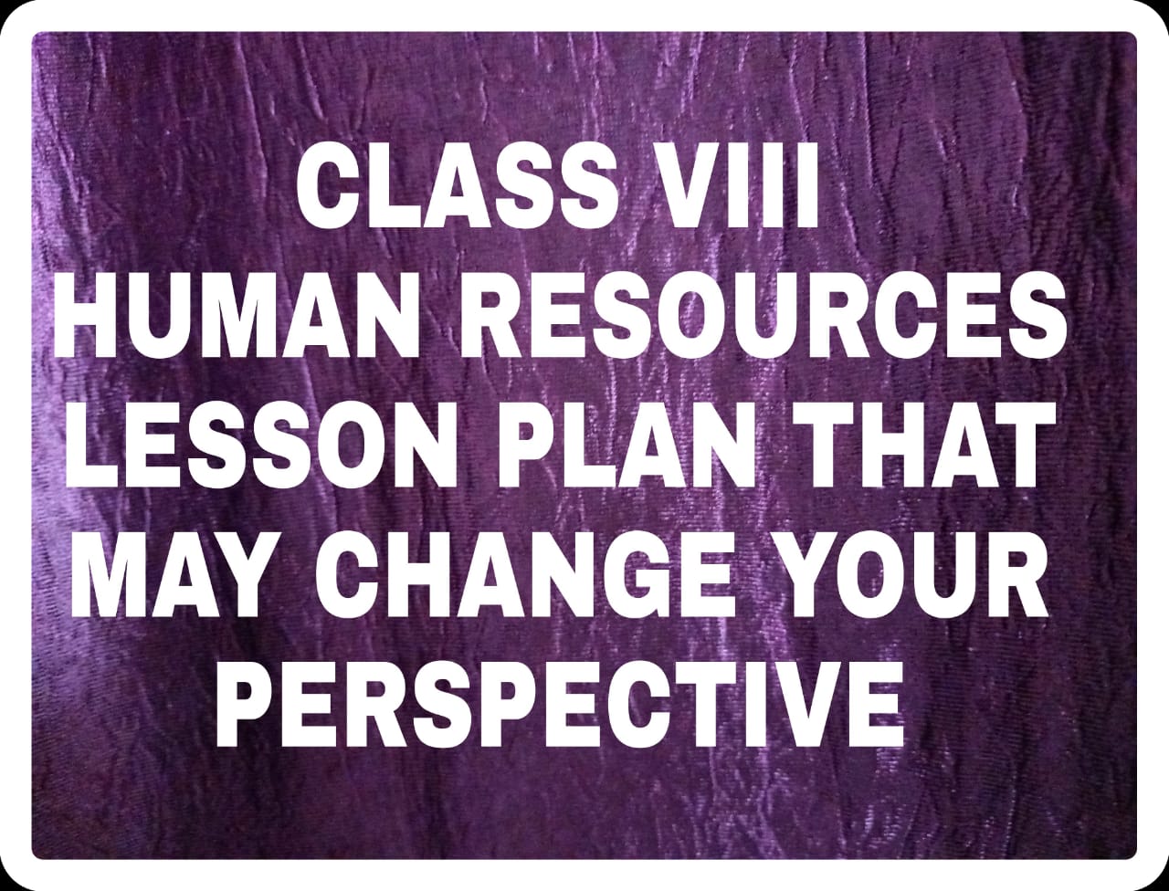 Class VIII Social Science Human Resources Lesson Plan With Activities