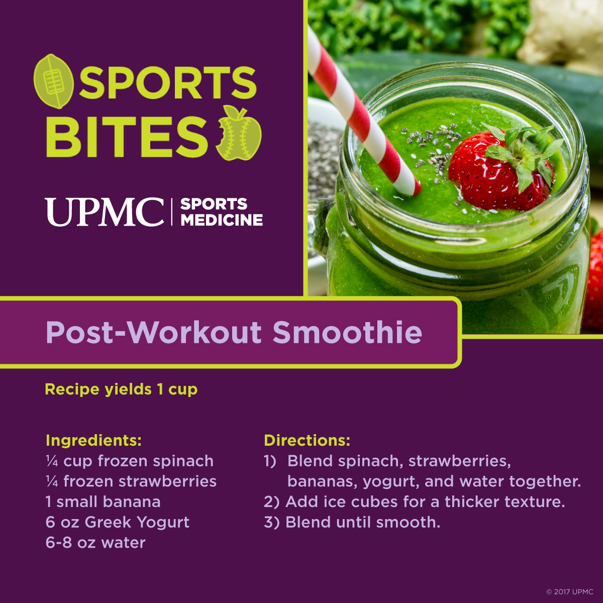 Sports Bites PostWorkout Smoothie UPMC HealthBeat