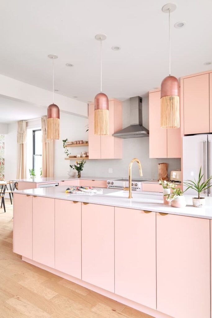 Colour Themed Room Blush Pink Kitchen Sharehook