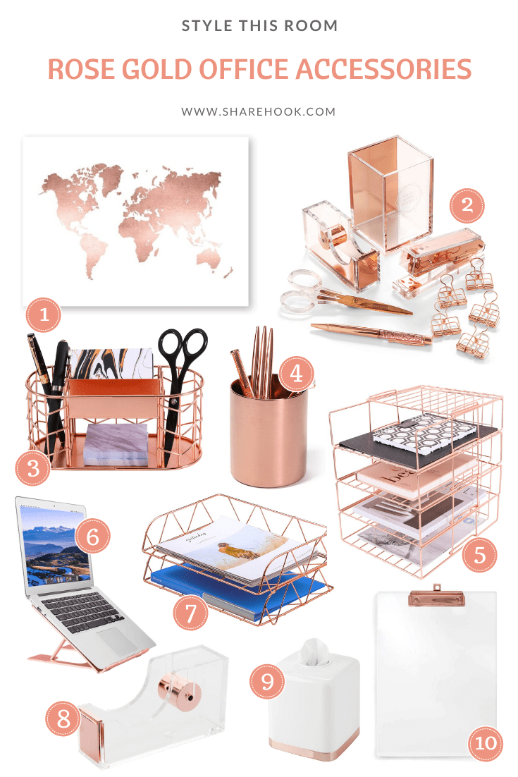 Rose gold office decor ideas vacationmumu