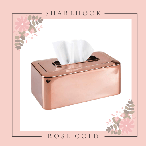 Modern Rose Gold Metal Tissue Box Cover