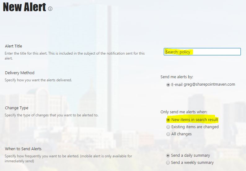 How to create SharePoint alerts SharePoint Maven