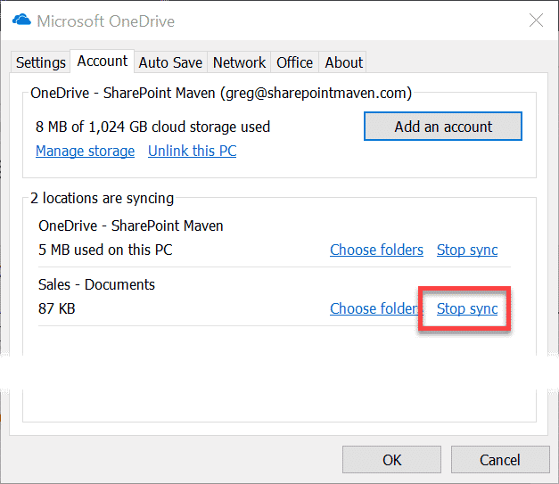 How to stop sync of a SharePoint Document Library SharePoint Maven
