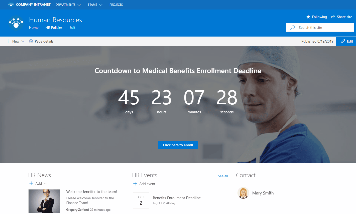 How to create an amazing Human Resources site in SharePoint