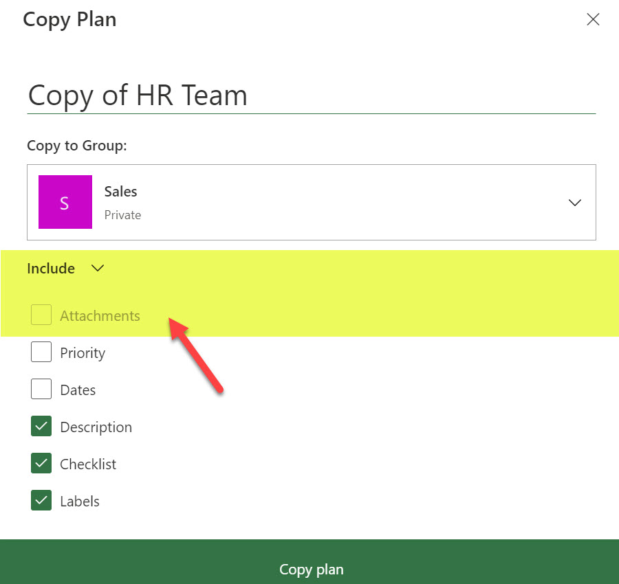 How to copy a Plan in Planner SharePoint Maven