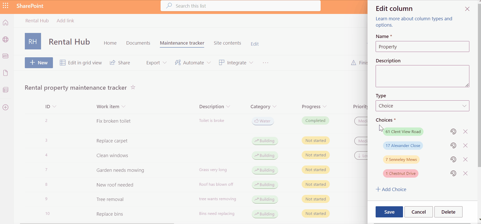 Working with the board view in Microsoft/ SharePoint Lists SharePoint