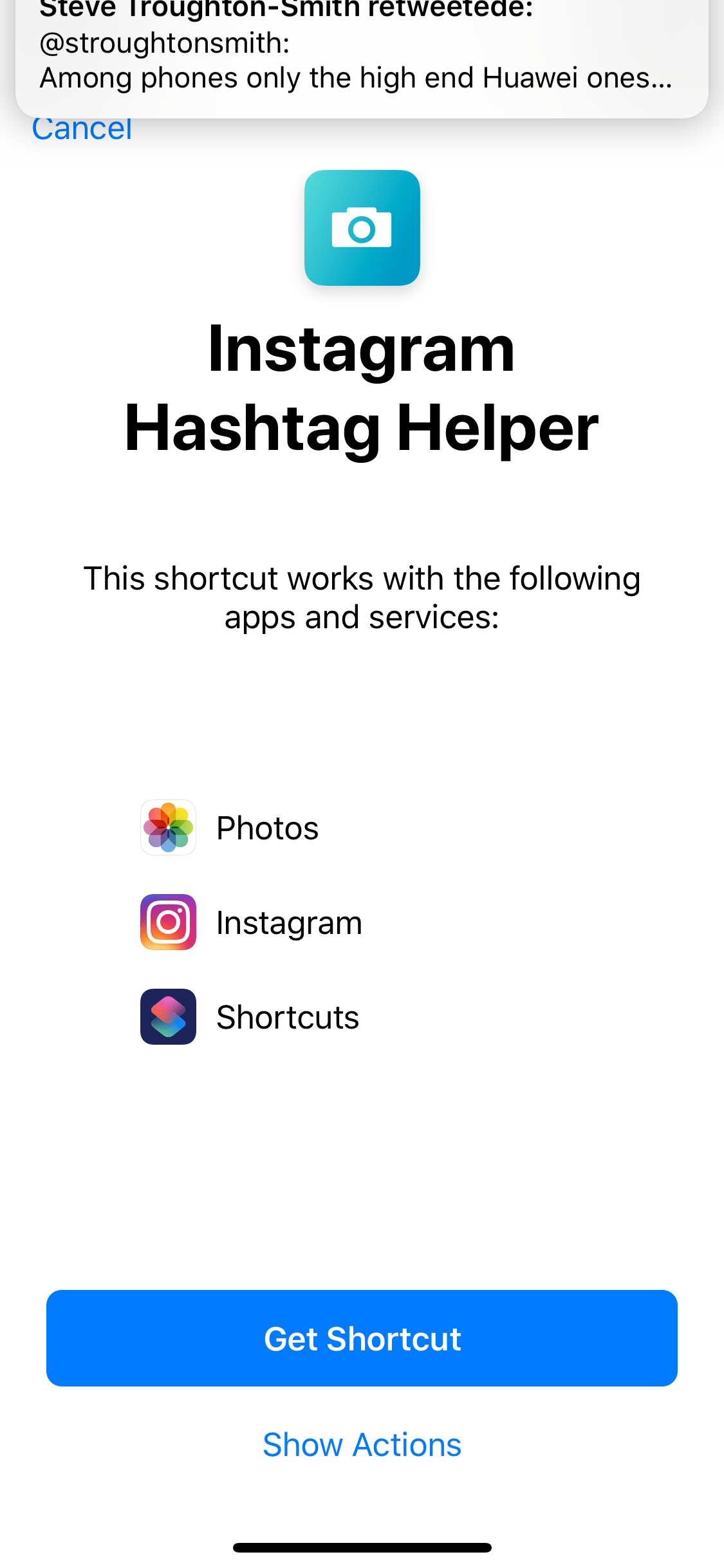 Instagram Hashtag Helper