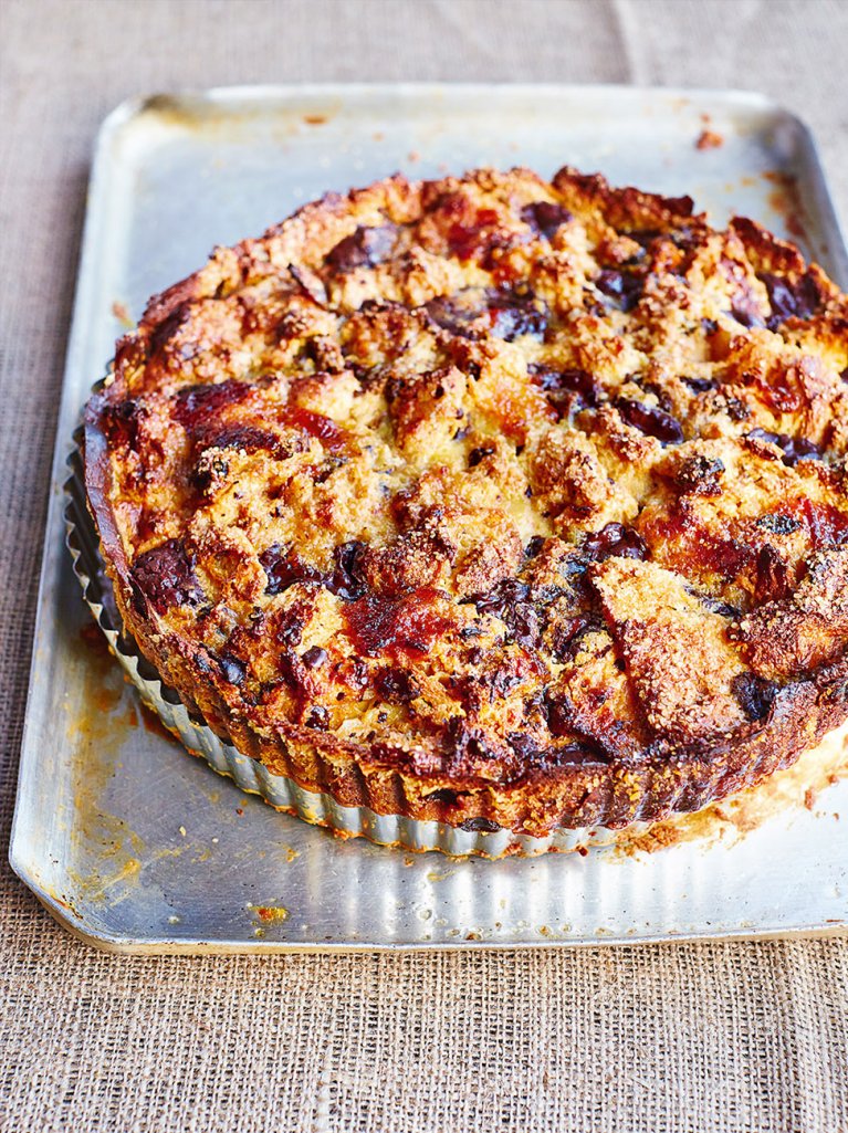 Jamie Oliver's bonkers bread and butter pudding tart