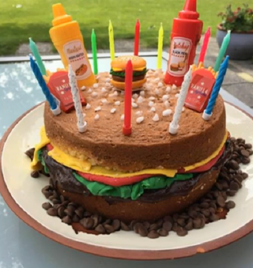 Ed Balls burger cake on The One Show Sharingboost