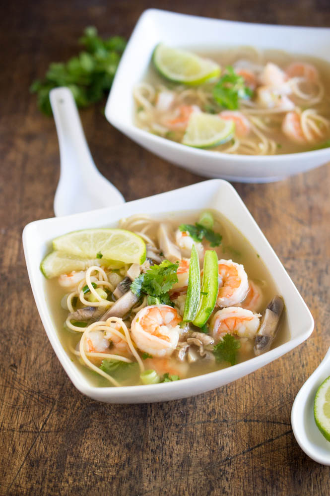 This Spicy Shrimp Pho is a twist on the traditional Vietnamese soup Sharingboost