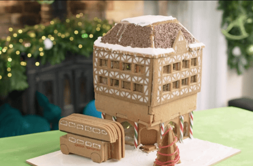 Simon's Tudor gingerbread house on Kirstie’s Handmade Christmas