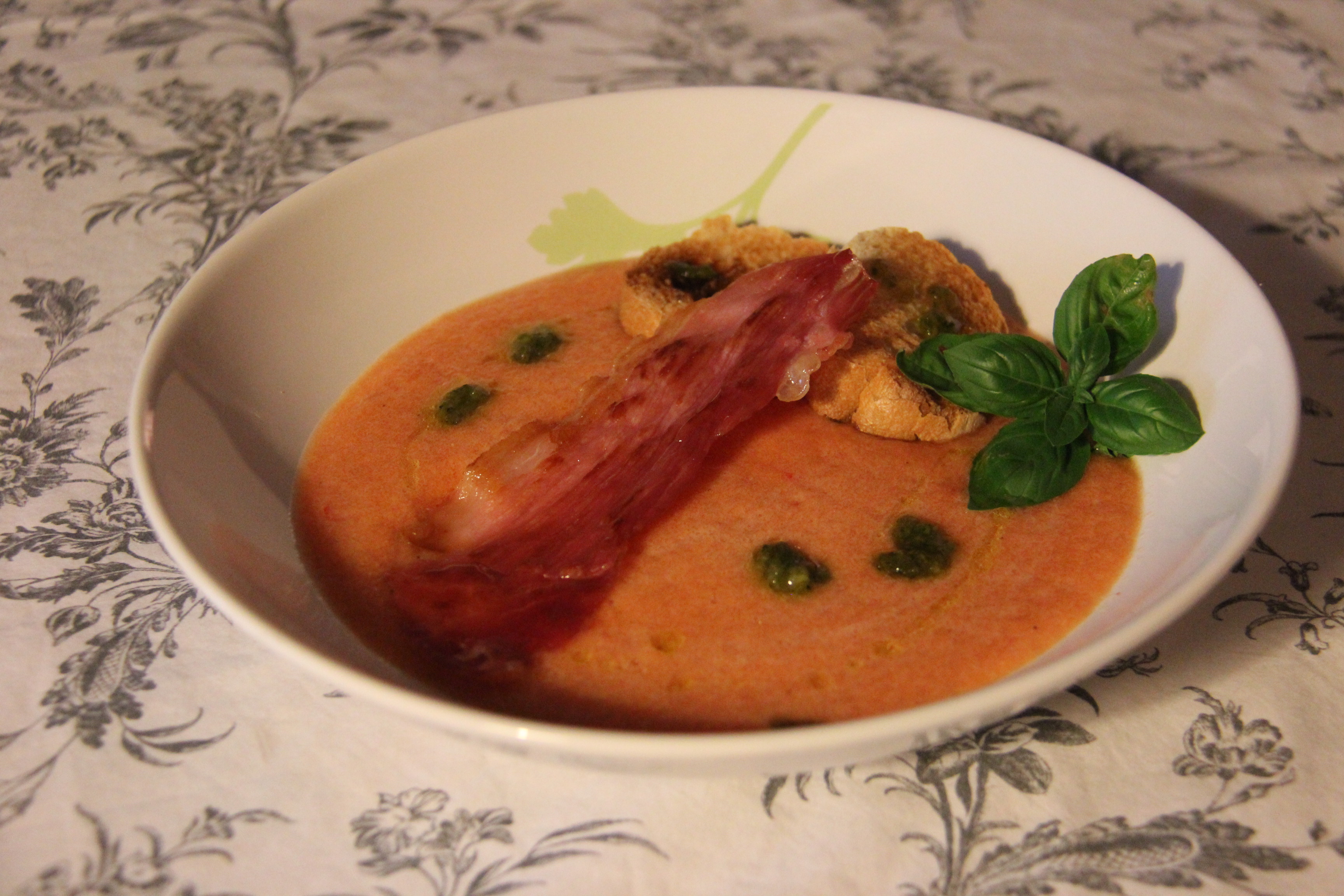 Gaspacho minute de Melon au Jambon cru sharing cuisine
