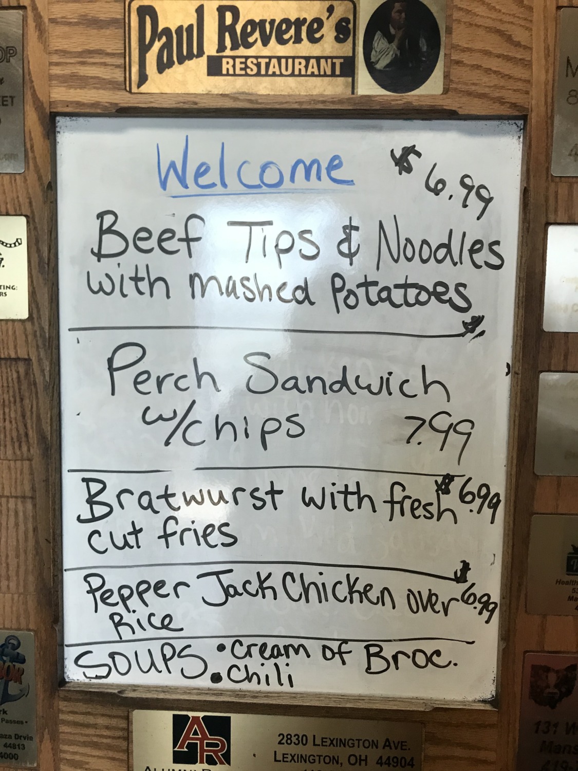 Paul Revere Restaurant in Lexington, Ohio Sharing Horizons