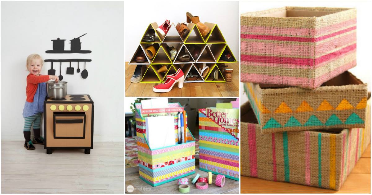 Great ideas to make crafts with cardboard boxes - sharingideas.me